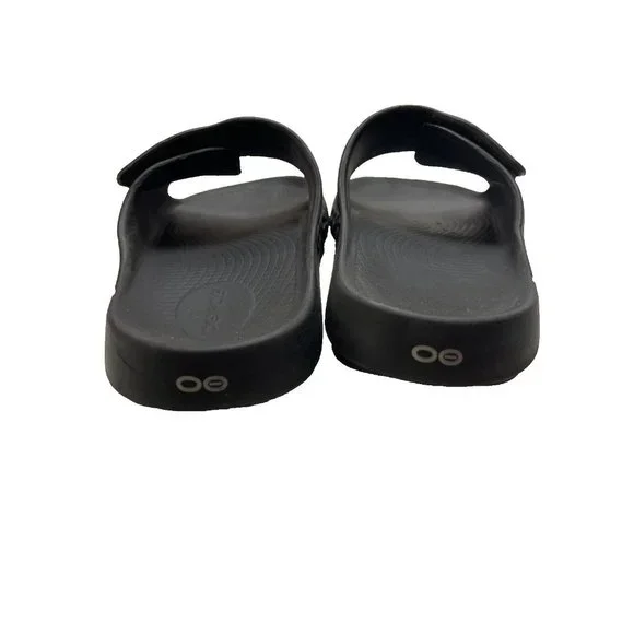 Oefos Black Slip On Rubber Slides Mens Size 12 - Picture 3 of 7